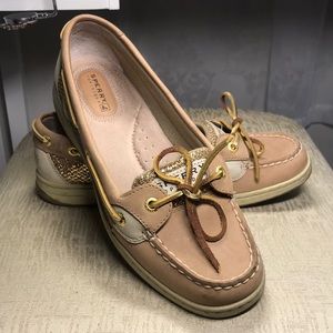 Sperry Top-Sider tan/gold leather boating shoes